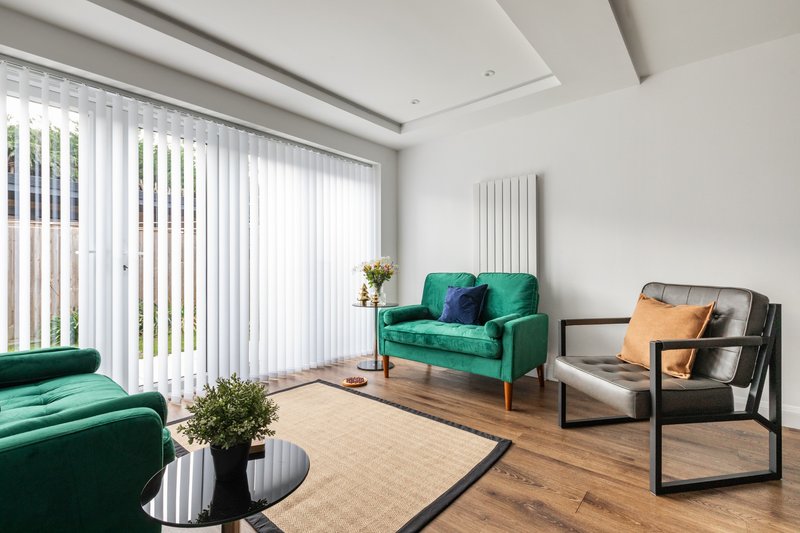 Seating area of open plan kitchen \ diner
