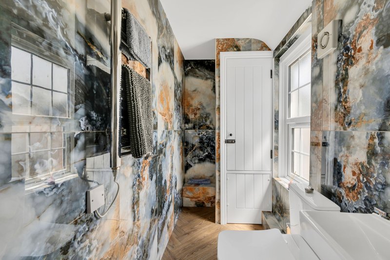 Clean, contemporary bathroom for your comfort.