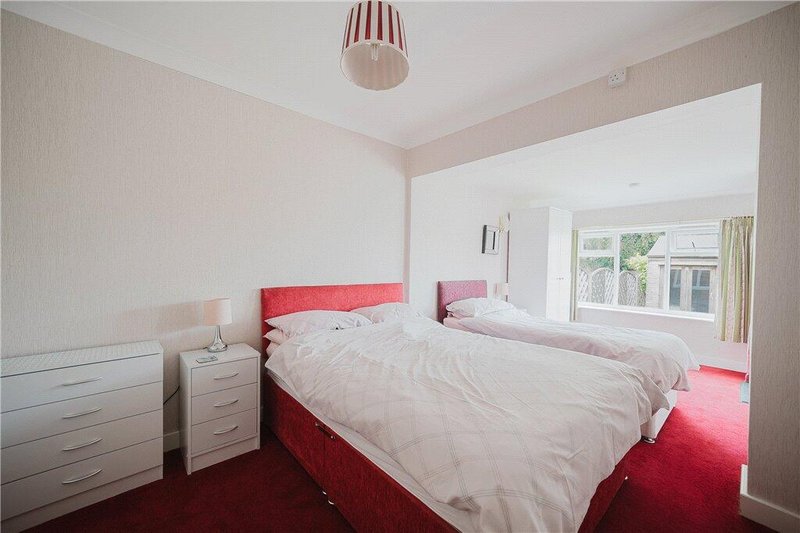 Downstairs bedroom with double and single bed, Wardrobe, drawers and 32inch smart TV