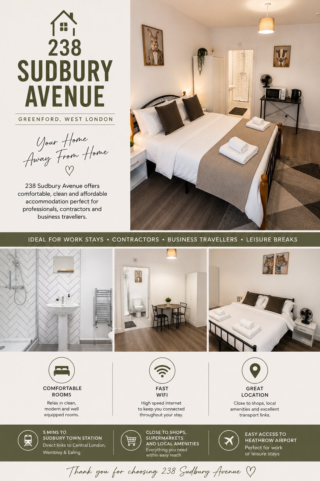 West London Contractor Accommodation En-suite rooms available