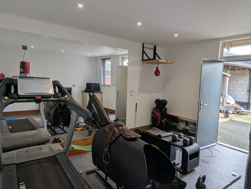 unwind and stay in shape with the property’s own private home gym, featuring cardio and strength equipment.