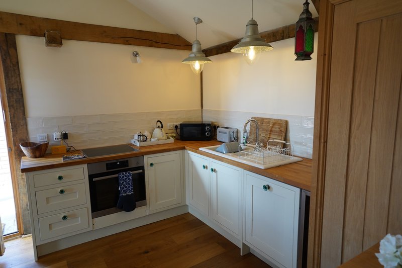 A spacious, well-equipped kitchen with everything needed for a comfortable stay.
