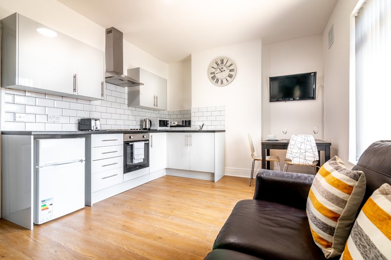 1 bed self contained First floor apartment  with good access A63