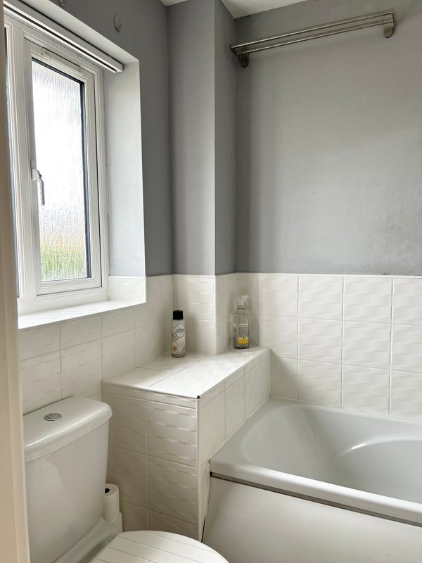 Bathroom with bath.