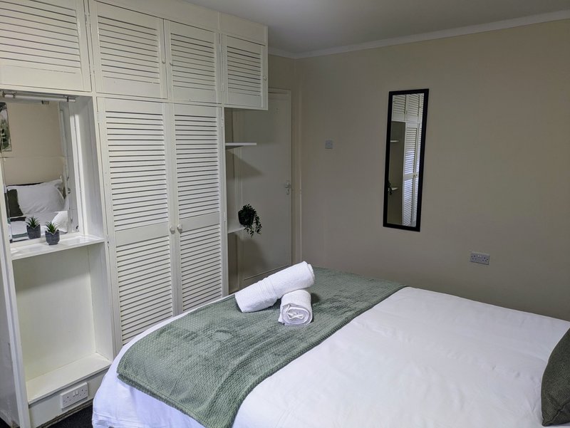 With generous built-in storage and a full-length mirror it makes a practical, tidy space offering plenty of room to settle in during longer working stays.