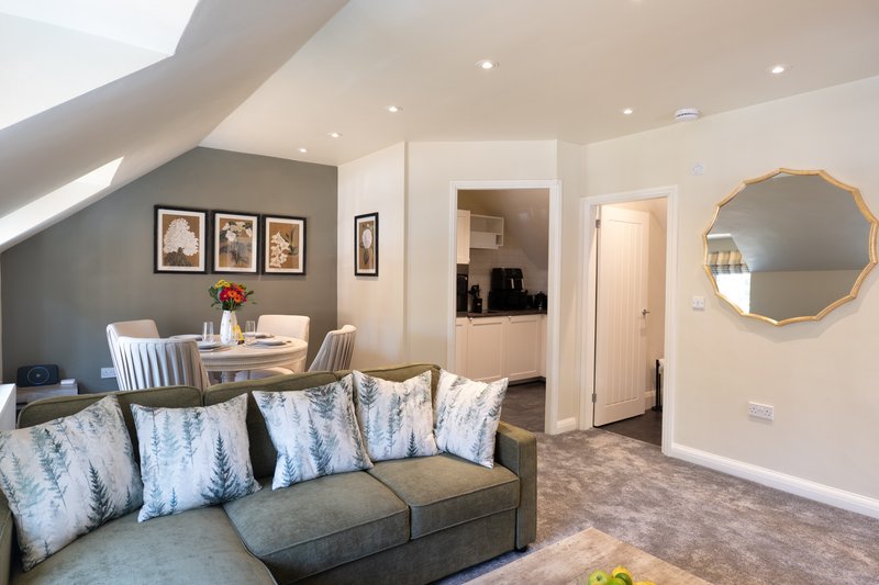 A light-filled lounge you'll love coming back to, with a sofa bed ready for extra guests to stay over.