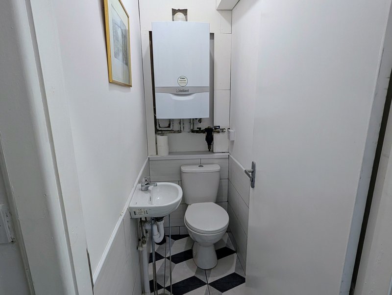 Convenient downstairs WC, ideal for contractors and guests without needing to head upstairs.